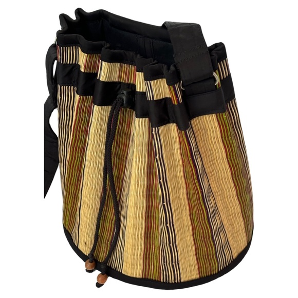 Vintage Bucket Drawstring Straw Bag - Picture 7 of 8